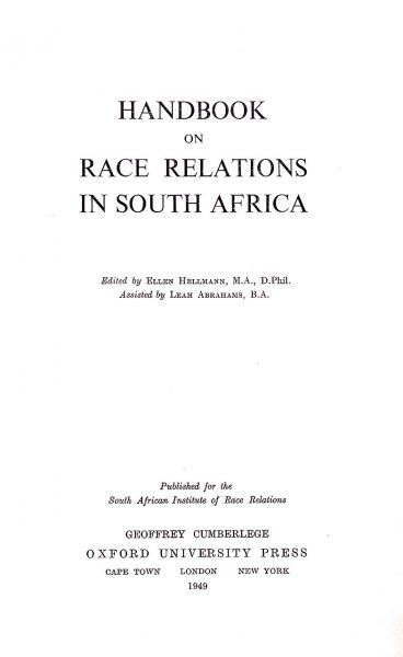 Cover of Handbook on Race Relations